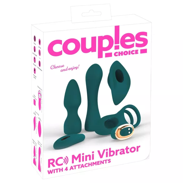 Couples Choice - vibromasseur télécommandé 4-en-1 modulable (turquoise)