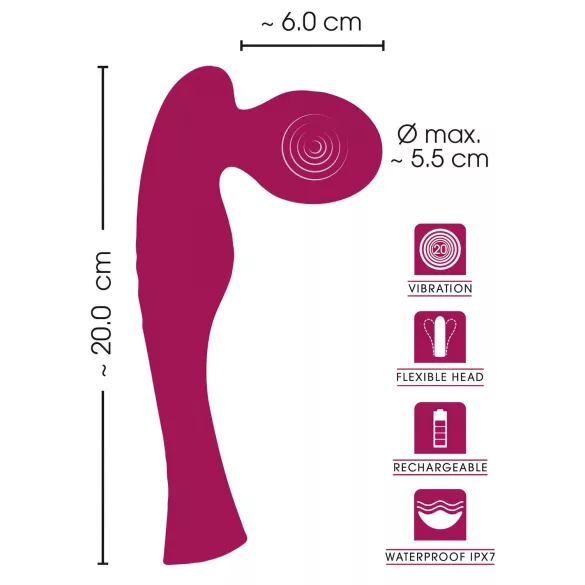 SMILE - Wand massant vibrant rechargeable - silicone rose