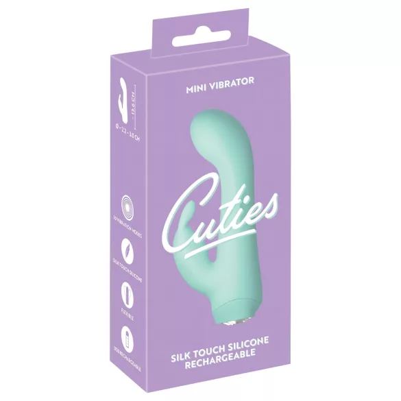 Cuties Mini 4 - vibromasseur à bras clitoridien en forme de lapin, rechargeable (vert)