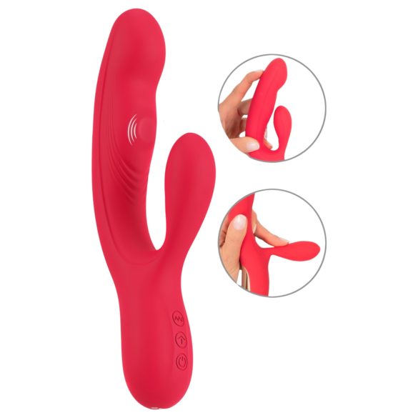 Lapin Bondissant Smile - vibromasseur rechargeable à 3 moteurs (rouge)
