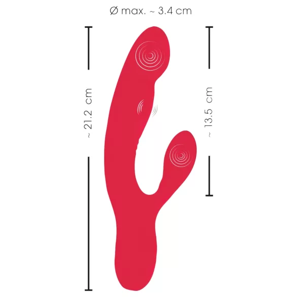 Smile Thumping Rabbit - vibromasseur rabbit 3 moteurs rechargeable - rouge