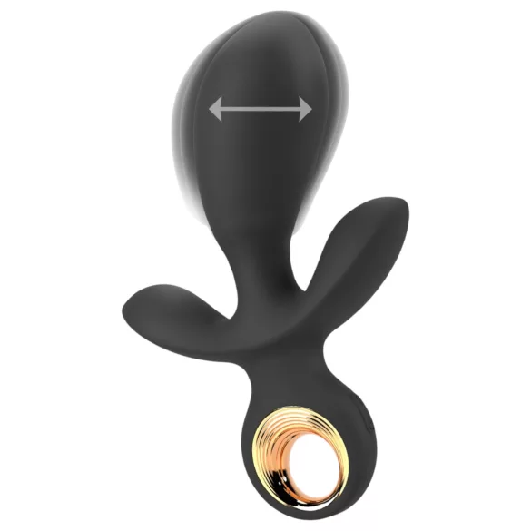 Eternal - gode triple vibrant gonflable - silicone noir