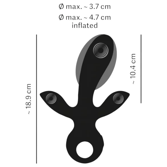 Eternal - gode triple vibrant gonflable - silicone noir