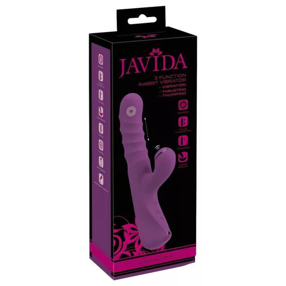 Javida - vibromasseur rabbit 3en1 - stimulation clitoridienne - violet