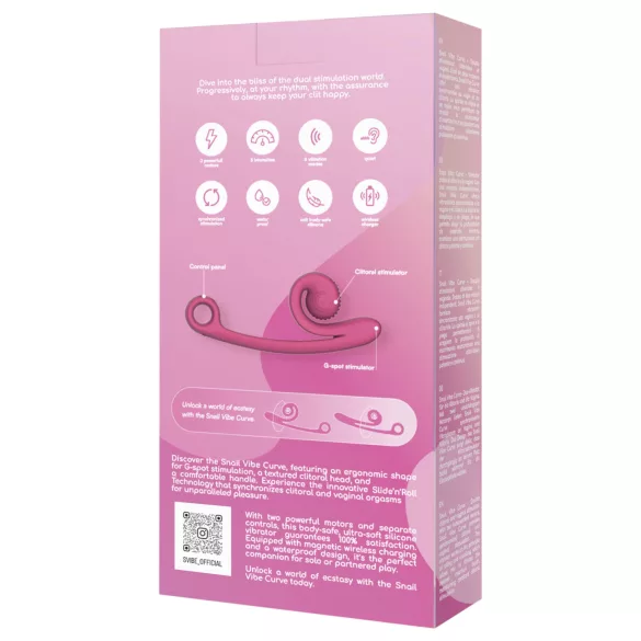 Snail Vibe Curve - vibromasseur clitoridien 2-en-1 (rose)