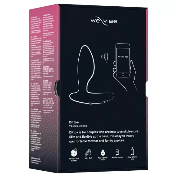 We-Vibe Ditto+ - Plug anal vibrant commandé par application (noir)