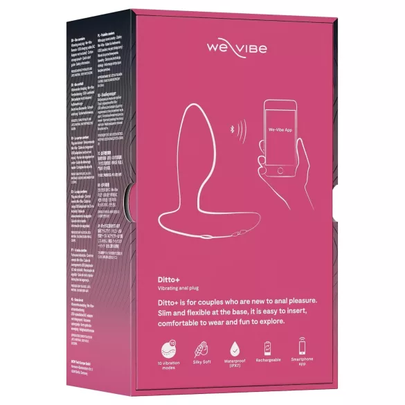 We‑Vibe Ditto+ - plug anal vibrant contrôlé par application (rose)