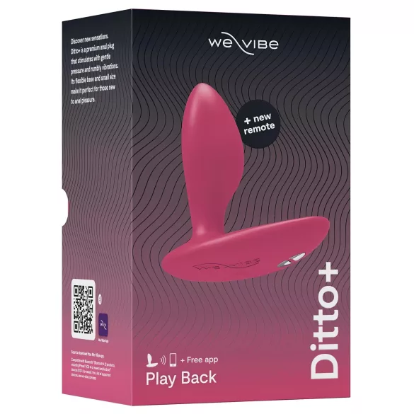 We‑Vibe Ditto+ - plug anal vibrant contrôlé par application (rose)