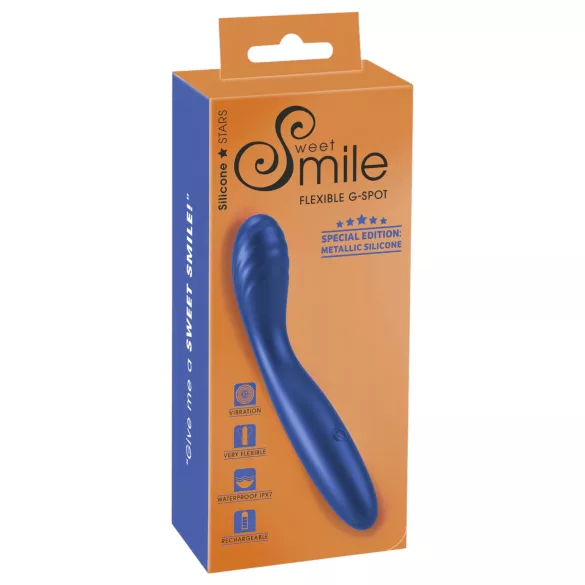 Smile - vibromasseur flexible point G - silicone bleu