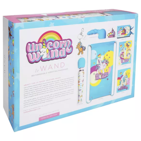 le Wand Unicorn - vibromasseur massant - arc-en-ciel - coffret
