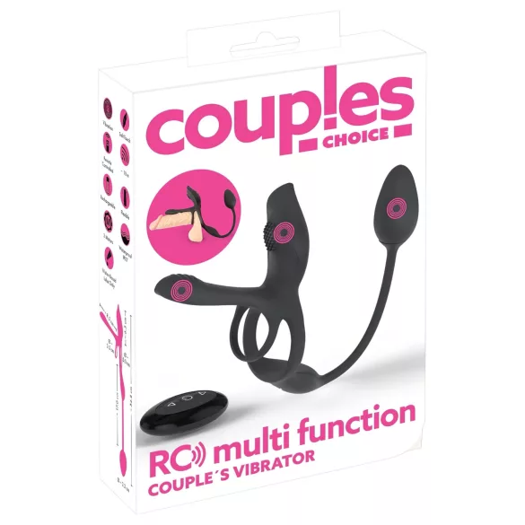 Couples Choice - anneau pénien vibrant multifonction - silicone noir