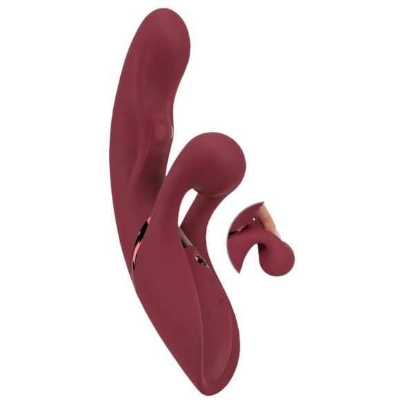 Javida 2 Fonctions Rabbit - vibromasseur à bras clitoridien (rouge)