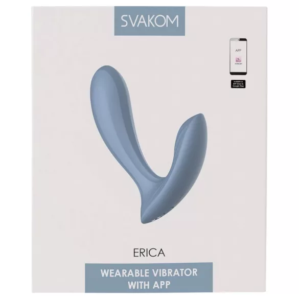 Svakom Erica - vibromasseur portable contrôlé par application à porter (bleu)