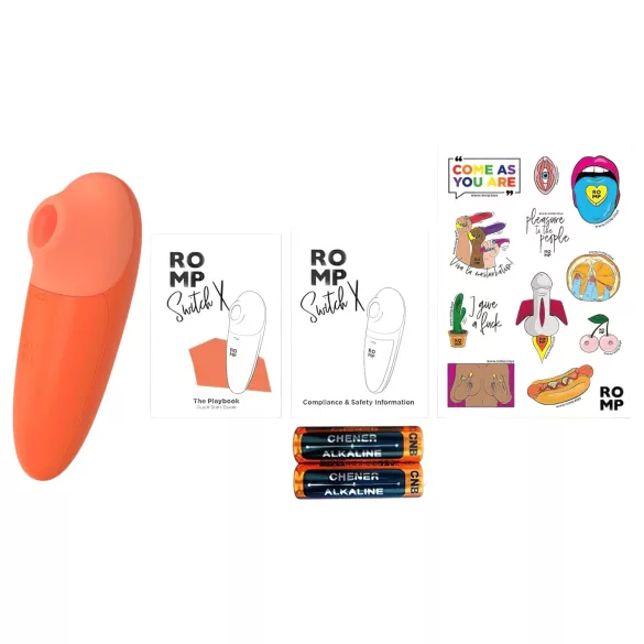 ROMP Switch X - stimulateur clitoridien à ondes - silicone pêche