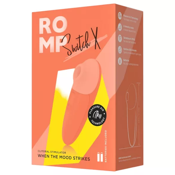 ROMP Switch X - stimulateur clitoridien à ondes - silicone pêche