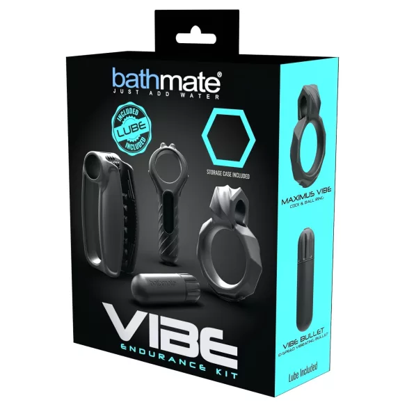 Bathmate Vibe Endurance - ensemble anneau pénien et masturbateur (noir)