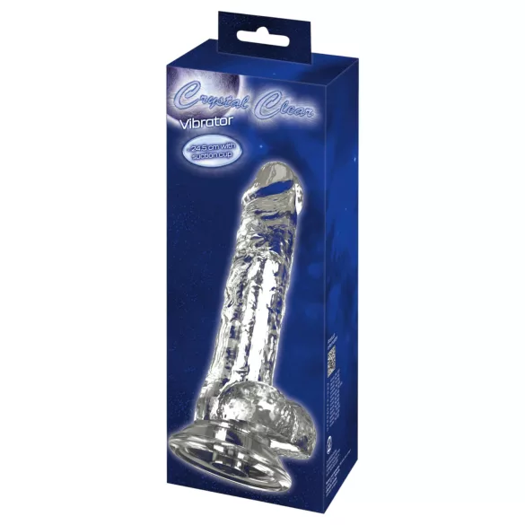 Crystal - Vibromasseur avec ventouse (transparent)