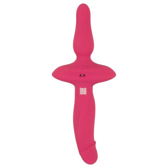 Couples Choice - vibromasseur 2 en 1 et plug anal - silicone rose