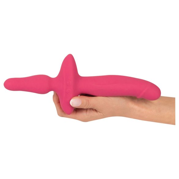 Couples Choice - vibromasseur 2 en 1 et plug anal - silicone rose