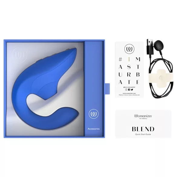 Womanizer Blend - vibromasseur point G et stimulateur clitoridien (bleu)