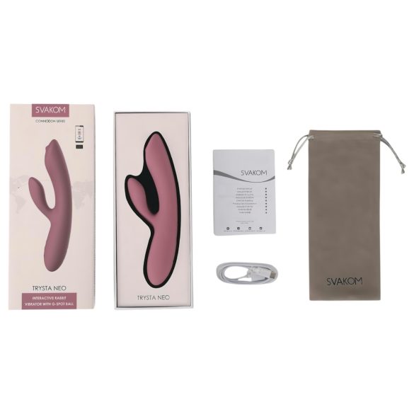Svakom Trysta Neo - vibromasseur rabbit à billes rotatives - silicone rose
