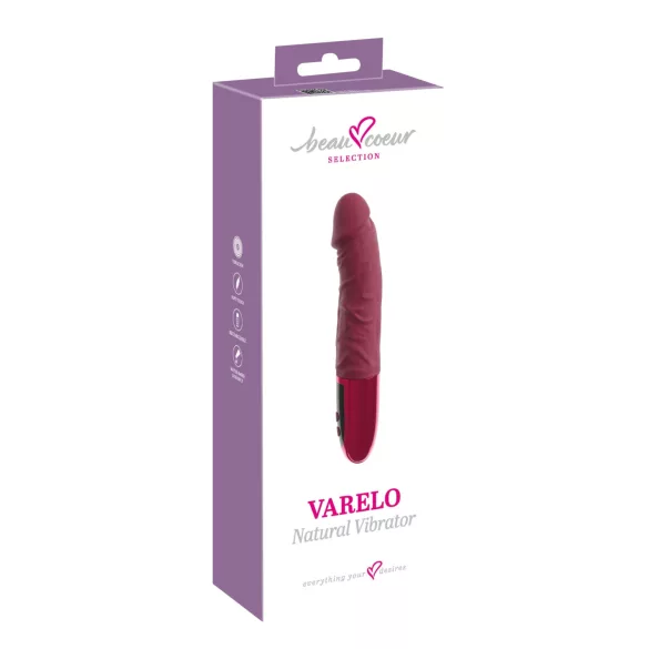 Beau Coeur Varelo - vibromasseur réaliste en silicone, rechargeable (rouge)