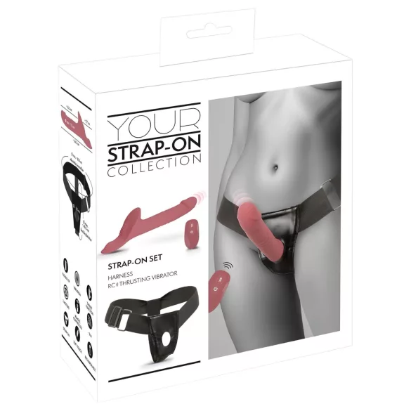 You2Toys - gode ceinture vibrant - set complet - silicone rouge