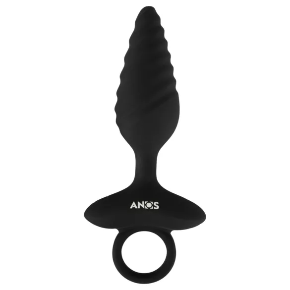 ANOS - plug anal vibrant texturé - silicone noir