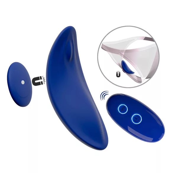Smile - vibromasseur culotte ultra-fin portable avec télécommande (bleu)