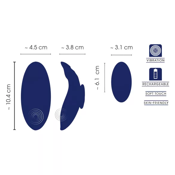 Smile - vibromasseur culotte ultra-fin portable avec télécommande (bleu)