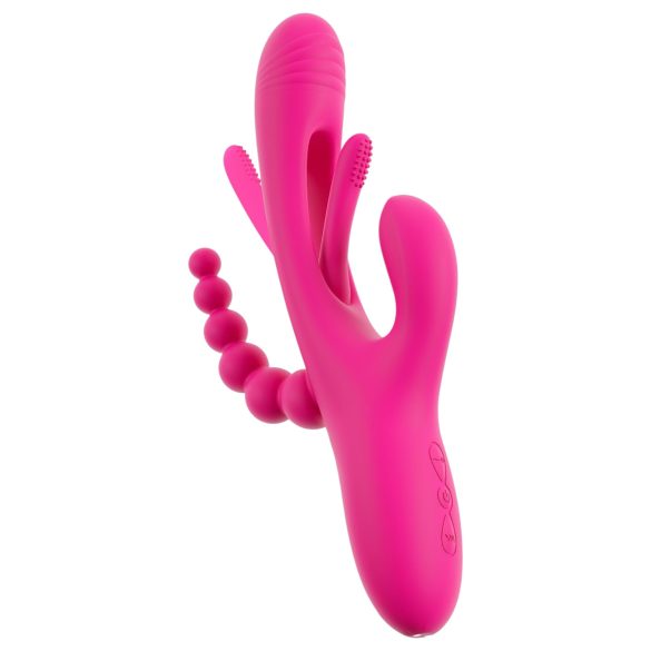 SMILE - Vibromasseur rose à trois bras avec stimulateur de langue