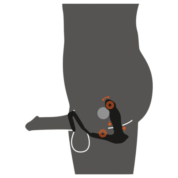 Rebel - stimulateur prostate vibrant à piston - silicone noir