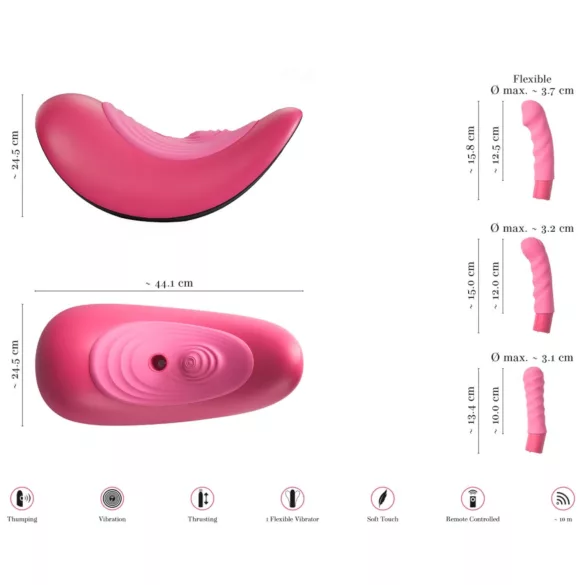 VibePad Rideon - balançoire vibrante pour stimulation du point G et du clitoris (rose)