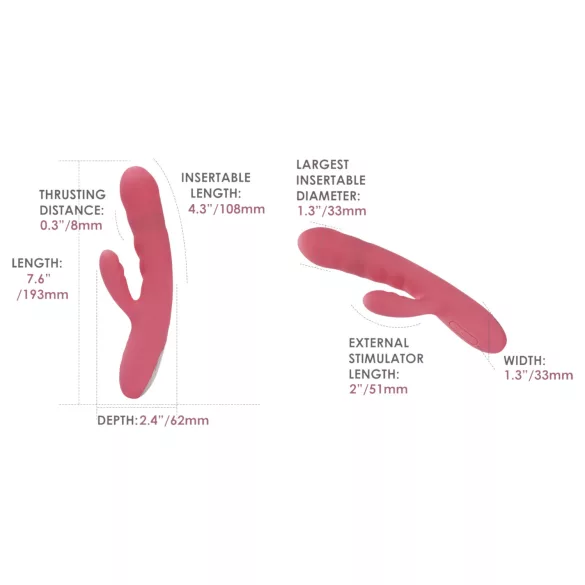 Svakom Avery - Vibromasseur rabbit à piston - Rechargeable - Rose