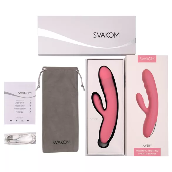 Svakom Avery - Vibromasseur rabbit à piston - Rechargeable - Rose