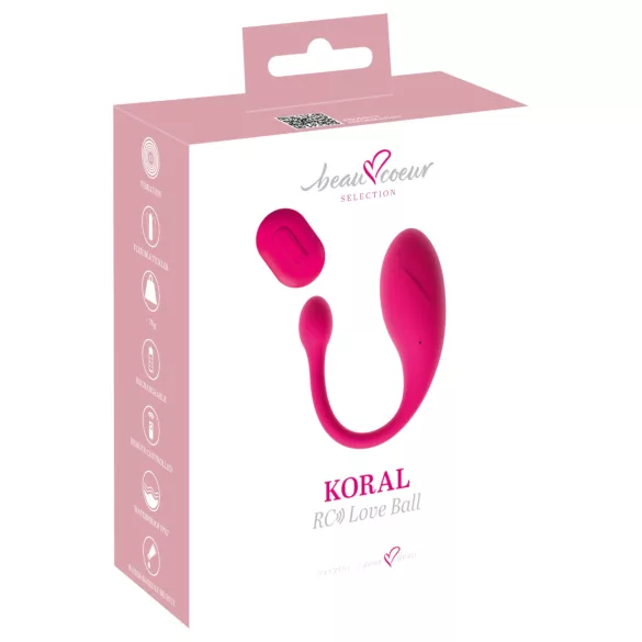 Beau Coeur Koral - œuf vibrant télécommandé - rose