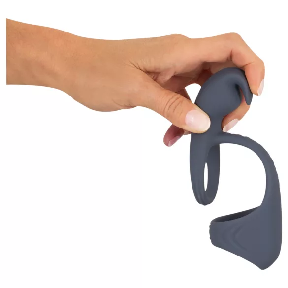 Beau Coeur Vylor - anneau pénis et testicules avec stimulateur clitoris - gris