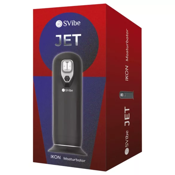 Snail Vibe Jet - masturbateur à va-et-vient avec fonction chauffante (noir)