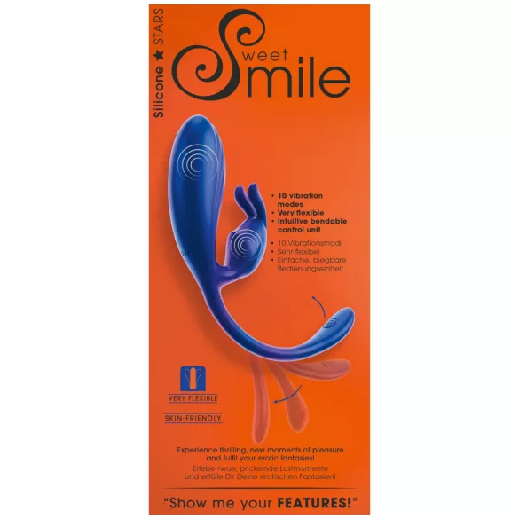 Smile - Vibromasseur point G et clitoris - étanche - silicone bleu