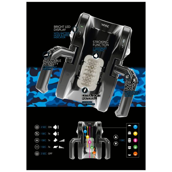 WYNE 10 - Masturbateur Automatique avec Poignée (Noir)