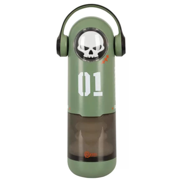Rebel Skull - masturbateur à va-et-vient vibrant (vert)