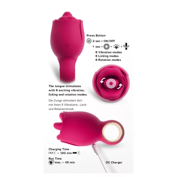 You2Toys Oral Fun - vibromasseur stimulateur de clitoris à langue (rose)