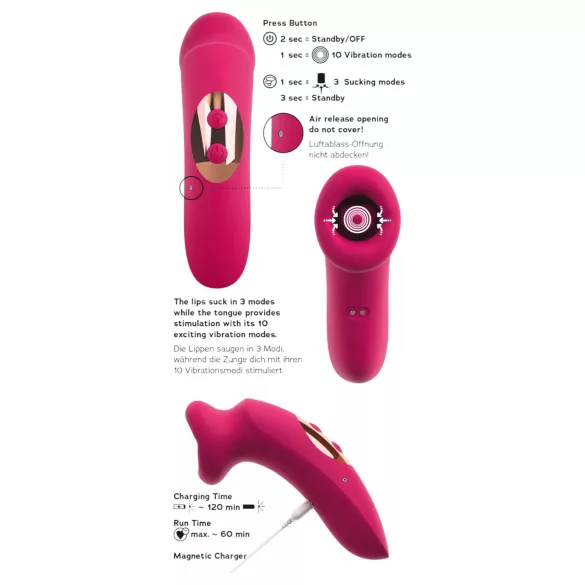 You2Toys Oral Fun - stimulateur clitoridien à succion et léchage (rose)