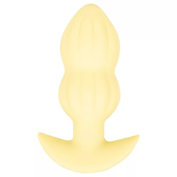 Cuties Mini - plug anal vibrant nervuré - silicone jaune