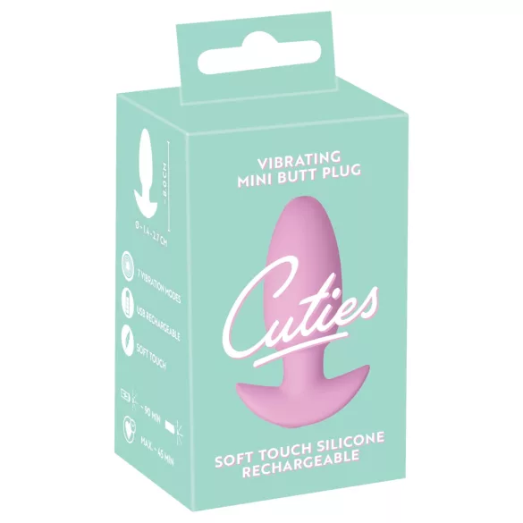 Cuties Mini - plug anal vibrant - silicone rose
