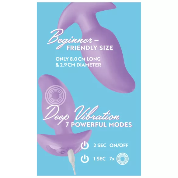 Cuties Mini - plug anal vibrant - silicone violet