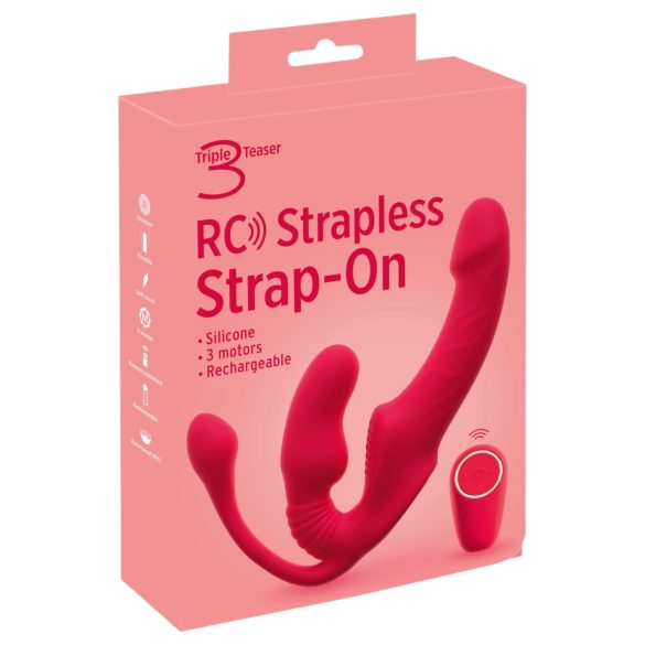 You2Toys Strapless - vibromasseur harnais sans sangle à 3 branches (rose)