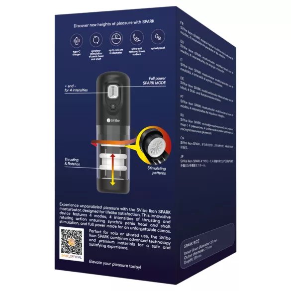 Snail Vibe Ikon Spark - masturbateur automatique homme - silicone noir