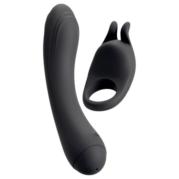 Couple Choice - anneau pénis et stimulateur point G vibrant - silicone gris