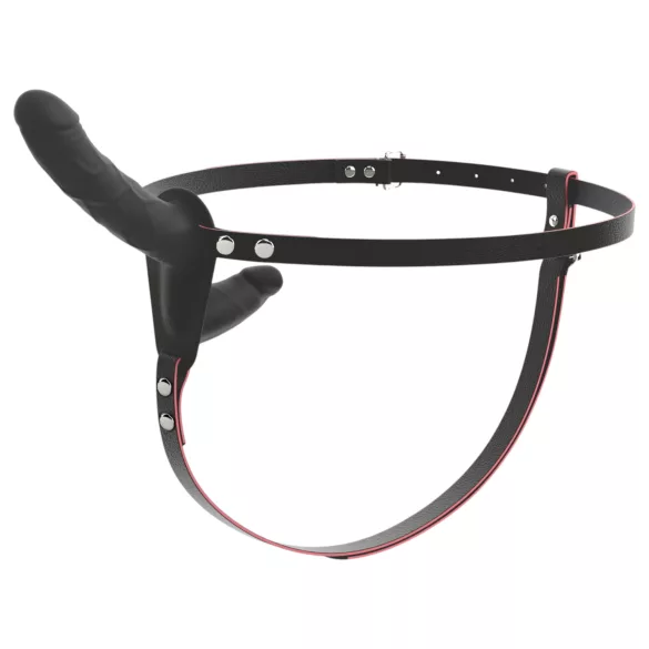 You2Toys - vibromasseur double strap-on télécommandé (noir)